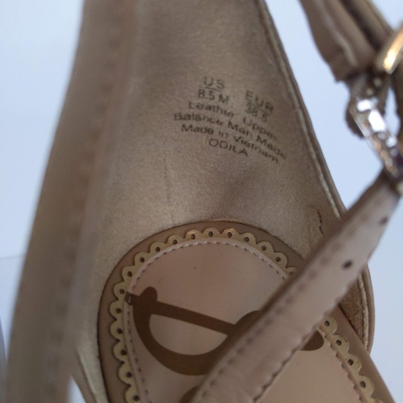 Sam Edelman Beige Leather Open Toe Heels - Picture 13 of 13